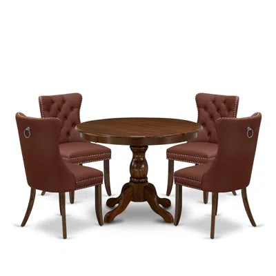 East West Furniture 5 Piece Dining Room Table Set