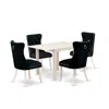 East West Furniture 5 Piece Dining Room Table Set In Black