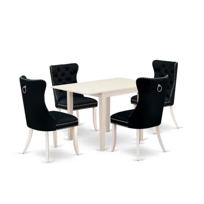 East West Furniture 5 Piece Dining Room Table Set In Black