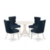 East West Furniture 5 Piece Dining Room Table Set In Blue