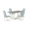 East West Furniture 5-piece Dining Room Table Set In Blue