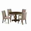 East West Furniture 5 Piece Dining Room Table Set In Multi
