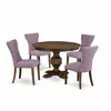 East West Furniture 5 Piece Dining Room Table Set In Multi