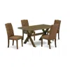 East West Furniture 5-piece Dining Room Table Set In Brown