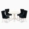East West Furniture 5 Piece Dining Room Table Set Consists Of A Round Wooden Table With Pedestal In Black