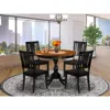 East West Furniture 5-piece Dining Room Table Set Contains A Dining Table And 4 Wooden Dining Chairs With Panel Back - B