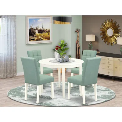 East West Furniture 5 Piece Dining Set In Green