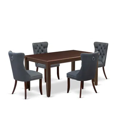 East West Furniture 5 Piece Dining Set Consists Of A Rectangle Kitchen Table