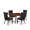 East West Furniture 5 Piece Dining Set Consists Of A Rectangle Kitchen Table With Dropleaf In Black