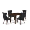 East West Furniture 5 Piece Dining Set Consists Of A Rectangle Kitchen Table With Dropleaf In Black