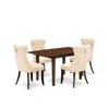East West Furniture 5 Piece Dining Set Consists Of A Rectangle Wooden Table With Butterfly Leaf In Neutral