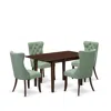 East West Furniture 5 Piece Dining Set Consists Of A Rectangle Wooden Table With Butterfly Leaf