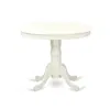 East West Furniture 5 Piece Dining Set Consists Of A Round Dining Table With Pedestal In White