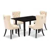 East West Furniture 5 Piece Dining Set Contains A Rectangle Wooden Table With Butterfly Leaf