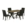 East West Furniture 5-pc Dining Table Set Included 4 Dining Chair Upholstered Nails Head Seat And Stylish Chair Back And