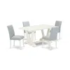 East West Furniture 5-piece Dining Set Includes 4 Dining Room Chairs With Upholstered Seat And High Back And A Rectangul