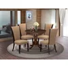 East West Furniture 5 Piece Dining Table Set - 4 Light Sable Linen Fabric Kitchen Chairs With High Back And 1 Dining Roo