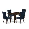 East West Furniture 5 Piece Dining Table Set In Brown