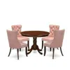 East West Furniture 5 Piece Dining Table Set In Pink