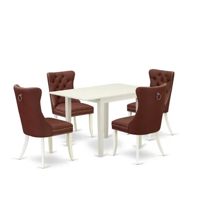 East West Furniture 5 Piece Dining Table Set