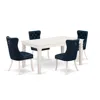 East West Furniture 5 Piece Dining Table Set In Blue