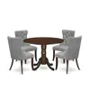 East West Furniture 5 Piece Dining Table Set In Gray