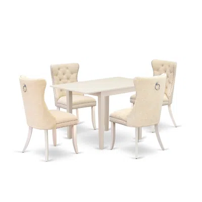 East West Furniture 5 Piece Dining Table Set In Yellow