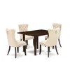 East West Furniture 5 Piece Dining Table Set In Neutral