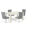 East West Furniture 5 Piece Dining Table Set In Gray