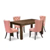 East West Furniture 5 Piece Dining Table Set In Pink