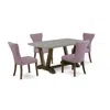 East West Furniture 5-piece Dining Table Set In Multi