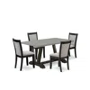 East West Furniture 5 Piece Dining Table Set In Gray