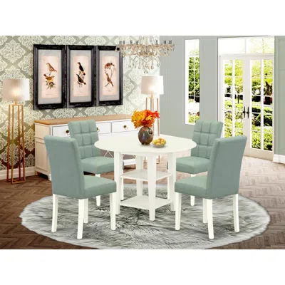 East West Furniture 5 Piece Dining Table Set In Black