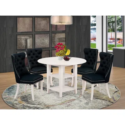 East West Furniture 5 Piece Dining Table Set In Multi