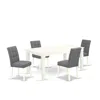 East West Furniture 5 Piece Dining Table Set Consists A Kitchen Table In Gray