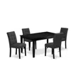 East West Furniture 5 Piece Dining Table Set Consists A Modren Table In Black
