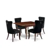 East West Furniture 5 Piece Dining Table Set Consists Of A Rectangle Kitchen Table With Dropleaf In Black