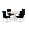 East West Furniture 5 Piece Dining Table Set Consists Of A Rectangle Solid Wood Table With Dropleaf