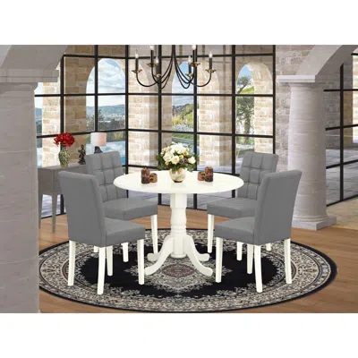 East West Furniture 5 Piece Dining Table Set Contain A Modern Table