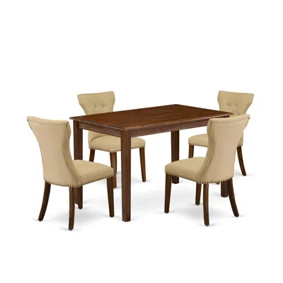 East West Furniture 5 Piece Dining Table Set Contains A Rectangle Dining Room Table In Multi