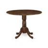 East West Furniture 5 Piece Dining Table Set Contains A Round Solid Wood Table With Dropleaf In Brown