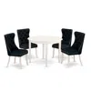 East West Furniture 5 Piece Dining Table Set For Small Spaces In Black