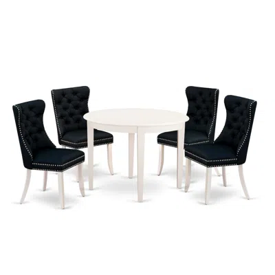 East West Furniture 5 Piece Dining Table Set For Small Spaces