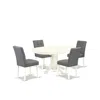 East West Furniture 5 Piece Dinner Table Set In Gray