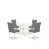 East West Furniture 5 Piece Dinner Table Set In Gray