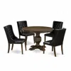 East West Furniture 5 Piece Dinner Table Set In Black