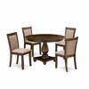 East West Furniture 5 Piece Dinner Table Set In Brown