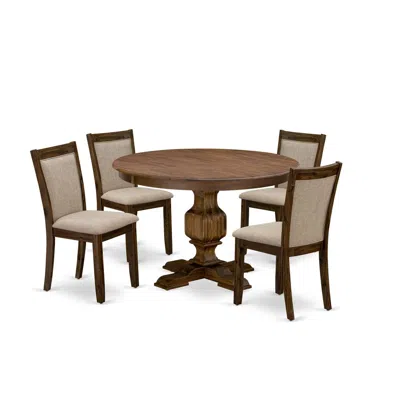 East West Furniture 5-piece Dinner Table Set In Multi