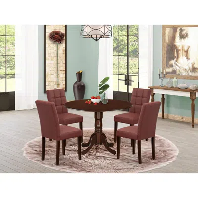 East West Furniture 5 Piece Dinner Table Set Consists A Dining Table