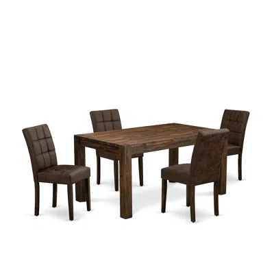 East West Furniture 5 Piece Dinner Table Set Consists A Kitchen Table